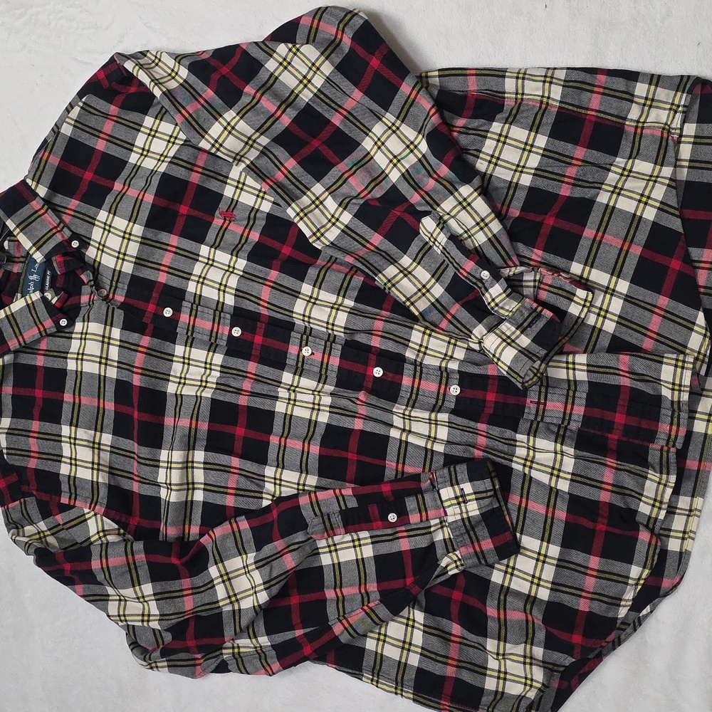 Ralph Lauren Men's Checkered Shirt - Black, Red, White Sz 2XB